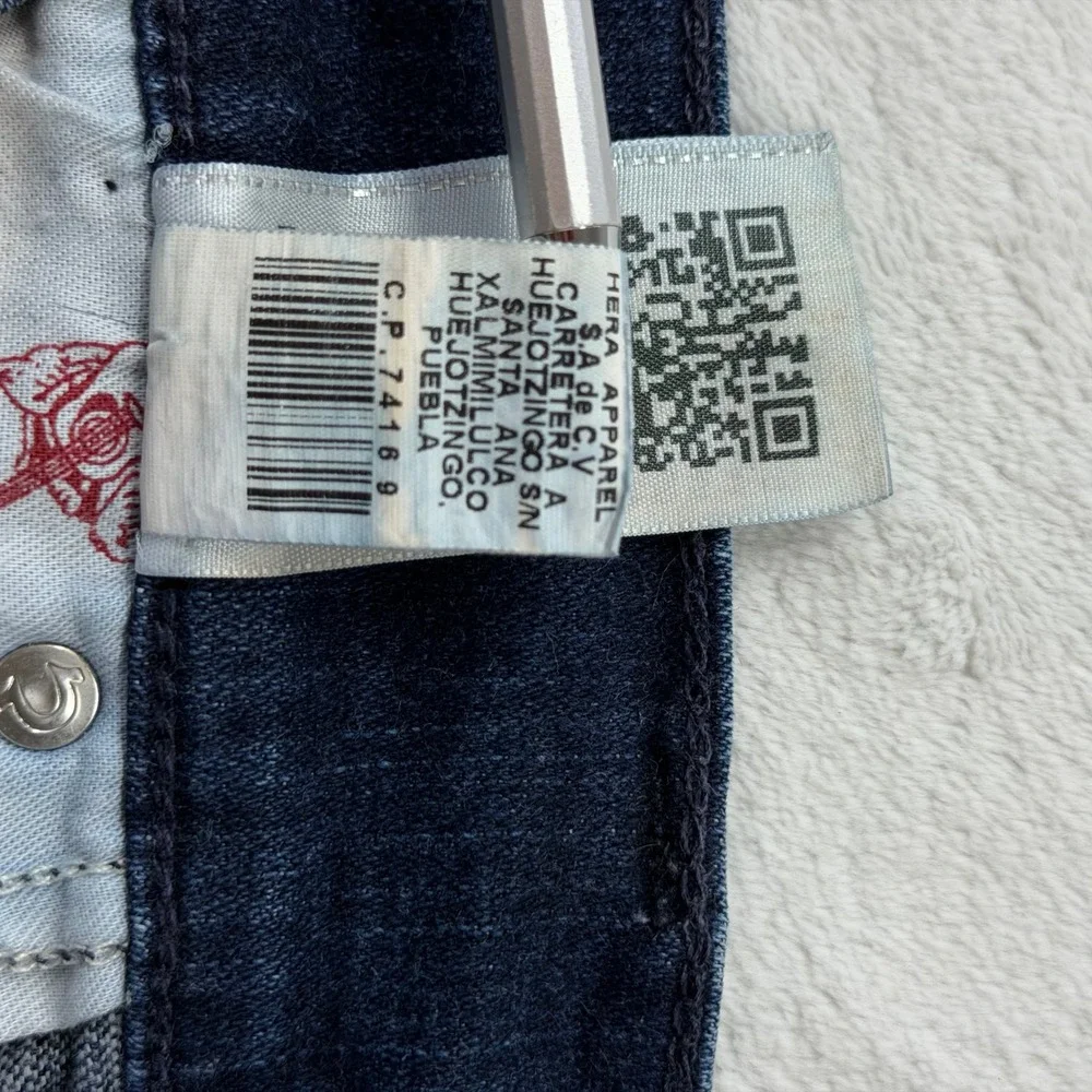 True Religion Rocco Flap Jeans Mens 33 Blue Good Relaxed Skinny N7Y4B52W01696